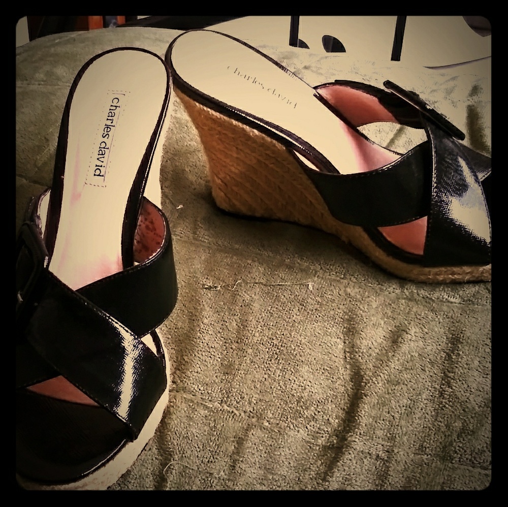 Charles David leather wedge